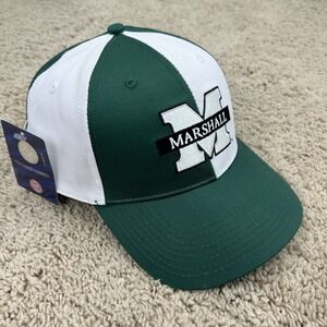 Marshall Thundering Herd‎ Hat Adjustable Green White Pinwheel NCAA Vtg Cap NWT